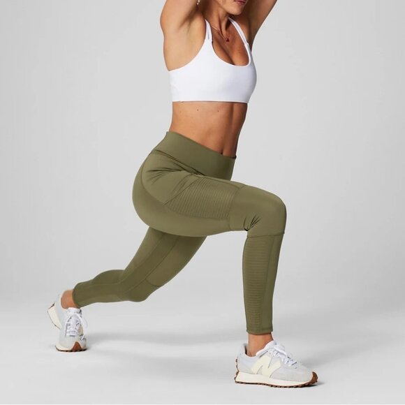 NWT Fabletics Anywhere Motion365+ High-Waisted Moto Legging Dark Moss Size Small - Picture 3 of 13